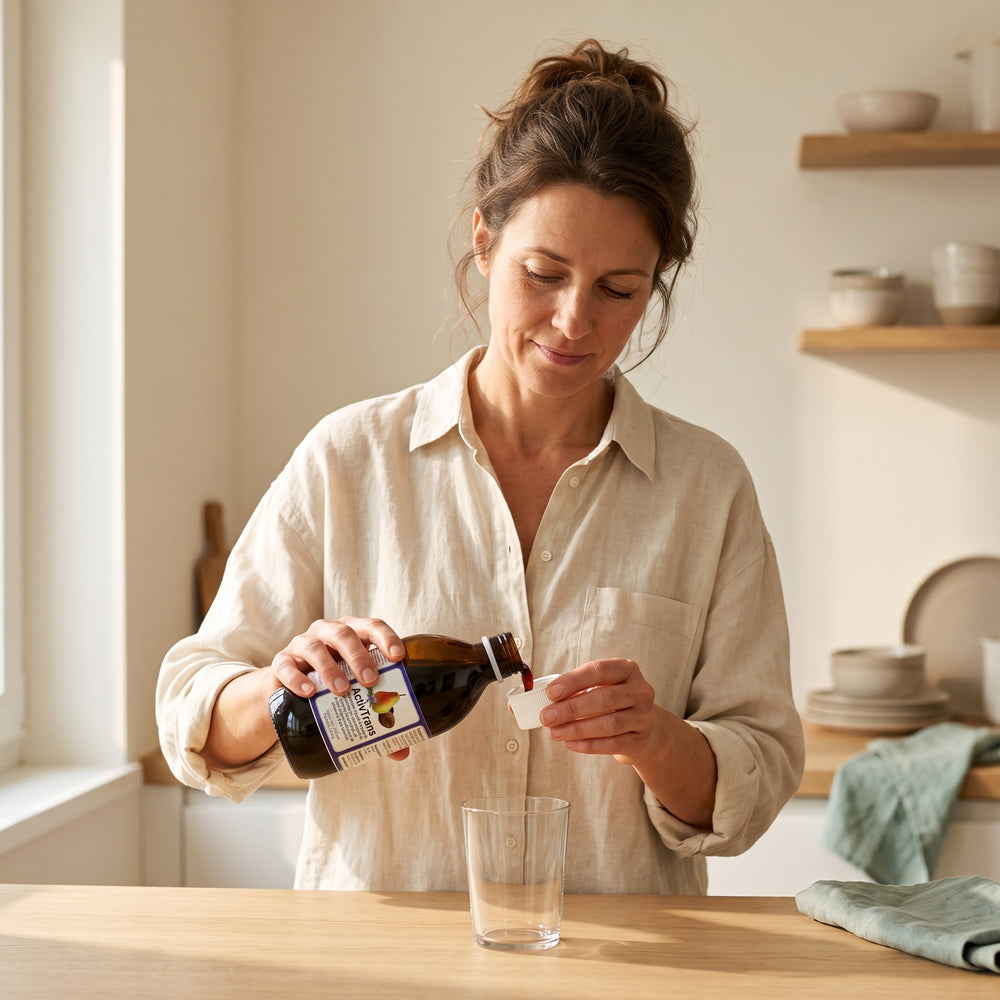 ActivTrans, une femme verse une dose dans un verre