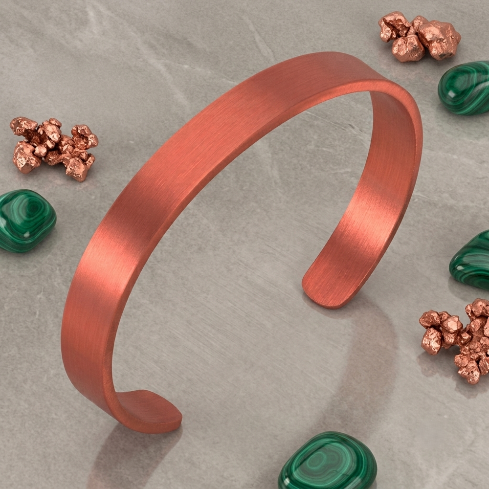 Copper Bracelet – copper cuff on grey stone