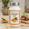Organic Turmeric & Black Pepper – bottle with turmeric roots and black peppercorns