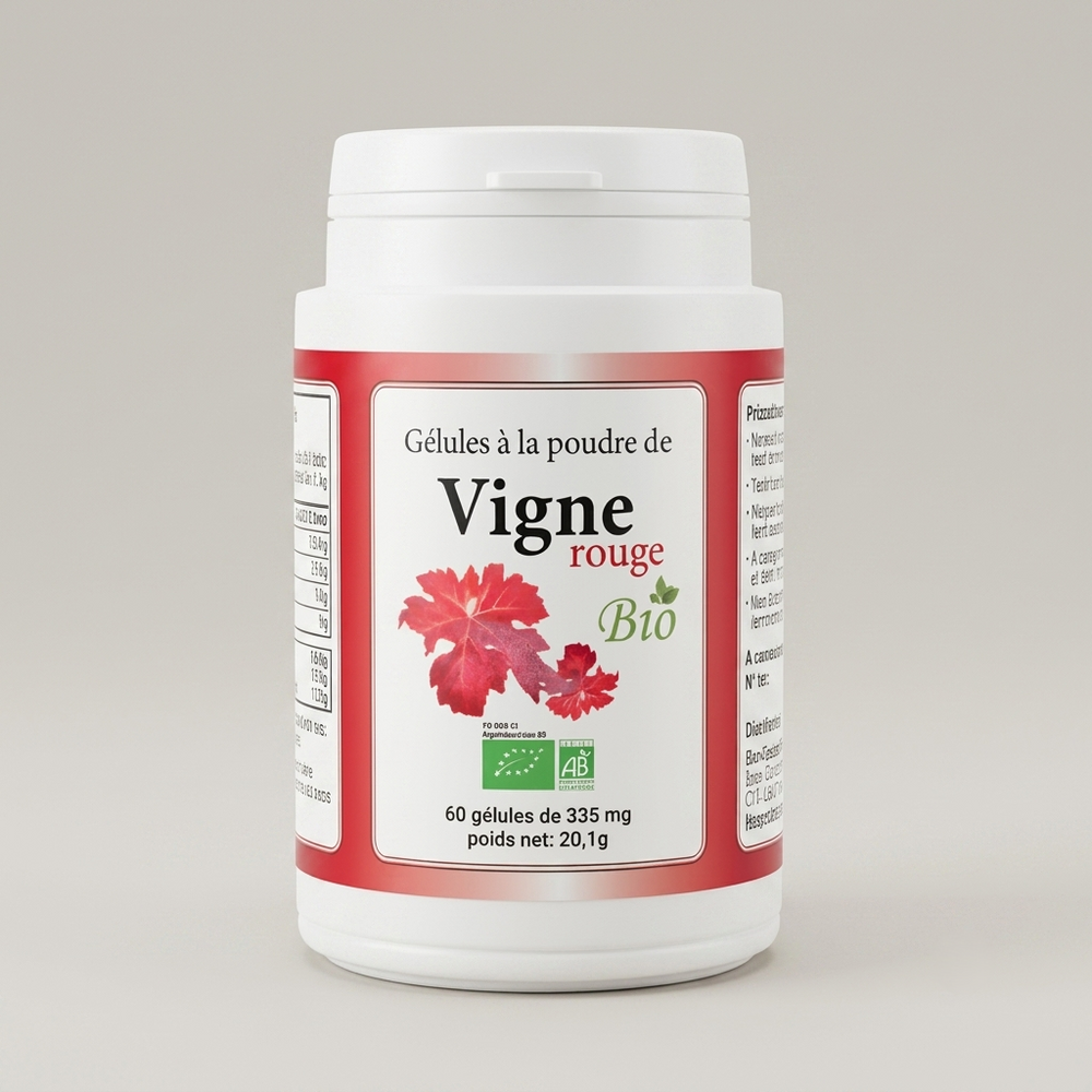 Rote Weinrebe Bio – Dose mit 60 Kapseln