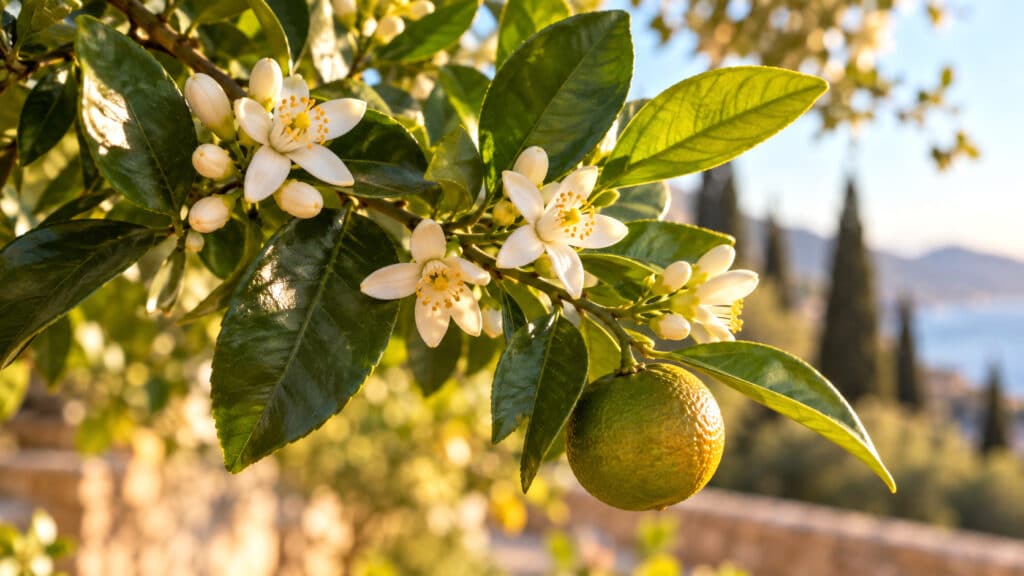 Die Bitterorange (Citrus aurantium), auch Pomeranze genannt, ist ein Baum, dessen Blätter und Blüten seit Langem geschätzt werden und traditionell in abendlichen Kräuteraufgüssen verwendet werden.