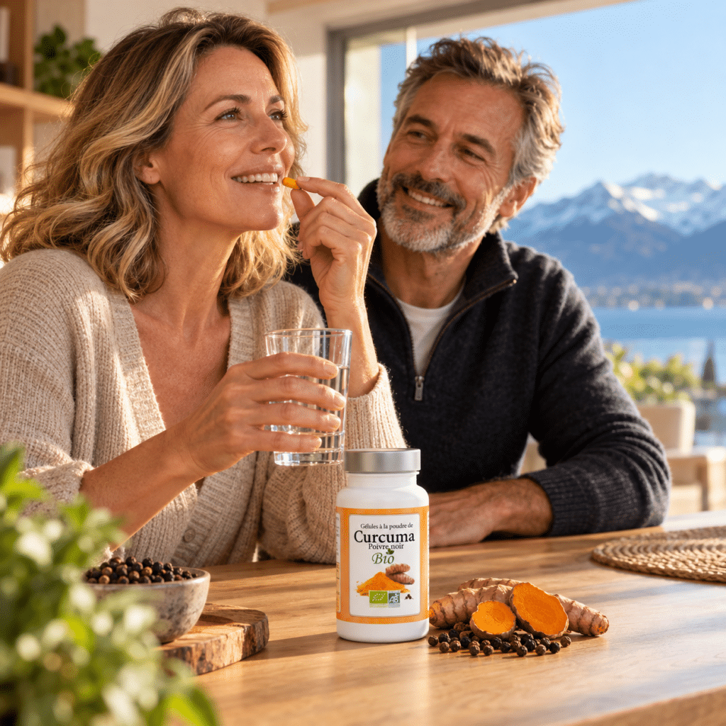 Kurkuma & Schwarzer Pfeffer Bio ermöglicht es, zwei traditionell miteinander kombinierte Gewürze in praktischer Kapselform aus biologischen Zutaten in den Alltag zu integrieren.