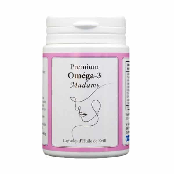 Premium Omega-3 MADAME (pour les femmes) est une source supérieure d'acides gras oméga-3 (EPA/DHA) connue pour sa grande biodisponibilité.