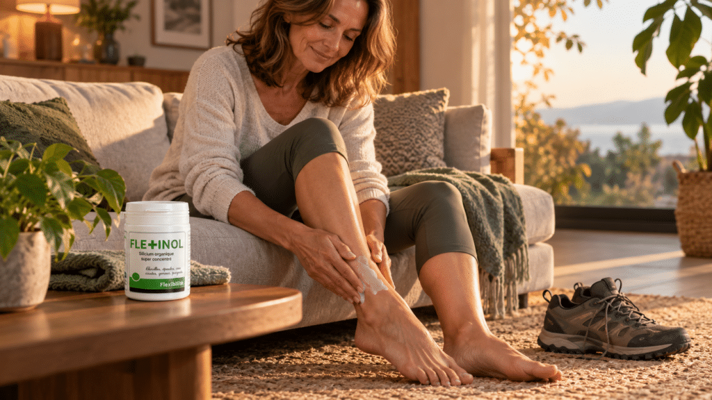 Après une marche ou une journée active, Flexinol Gel s’applique en massage pour prolonger simplement le moment de détente et prendre soin des zones sollicitées.