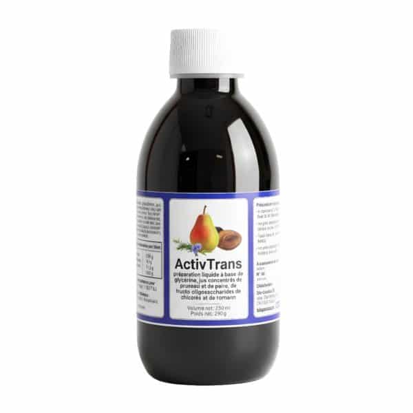 ActivTrans, mélange naturel de pruneau, poire, chicorée et romarin, soutient le bien-être digestif.
