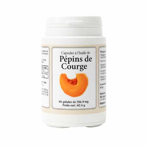 L'Huile de pépins de courge offre un mélange d'oméga-3 et oméga-6, phytostérols, vitamine E, des minéraux (comme le zinc) et des antioxydants.