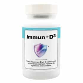Immun+ D3 est un complexe de vitamines, de minéraux et d’extraits de plantes réputés pour soutenir les défenses et le bien-être jour après jour.