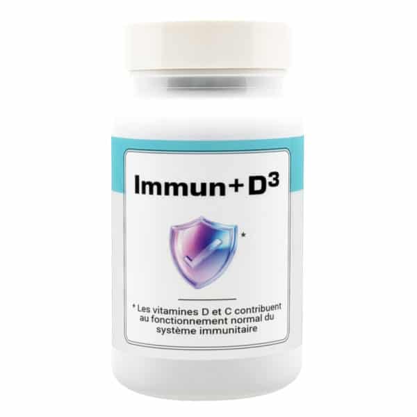 Immun+ D3 est un complexe de vitamines, de minéraux et d’extraits de plantes réputés pour soutenir les défenses et le bien-être jour après jour.