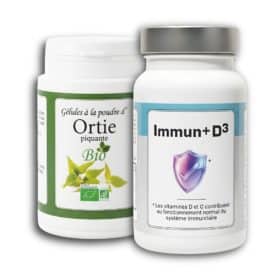 Le Pack Protect N°2 combine l'Immun+D3 et l'Ortie Bio et s’adresse à celles et ceux qui souhaitent renforcer leurs résistances naturelles et soutenir leur vitalité au quotidien.