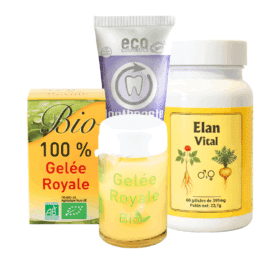 La Formule Vitalité PLUS associe deux produits naturels soigneusement sélectionnés, Élan Vital et la Gelée Royale Bio Pure, pour accompagner l’énergie globale, la vitalité et le bien-être au quotidien, en particulier lors des périodes de fatigue saisonnière ou de sollicitations accrues.
