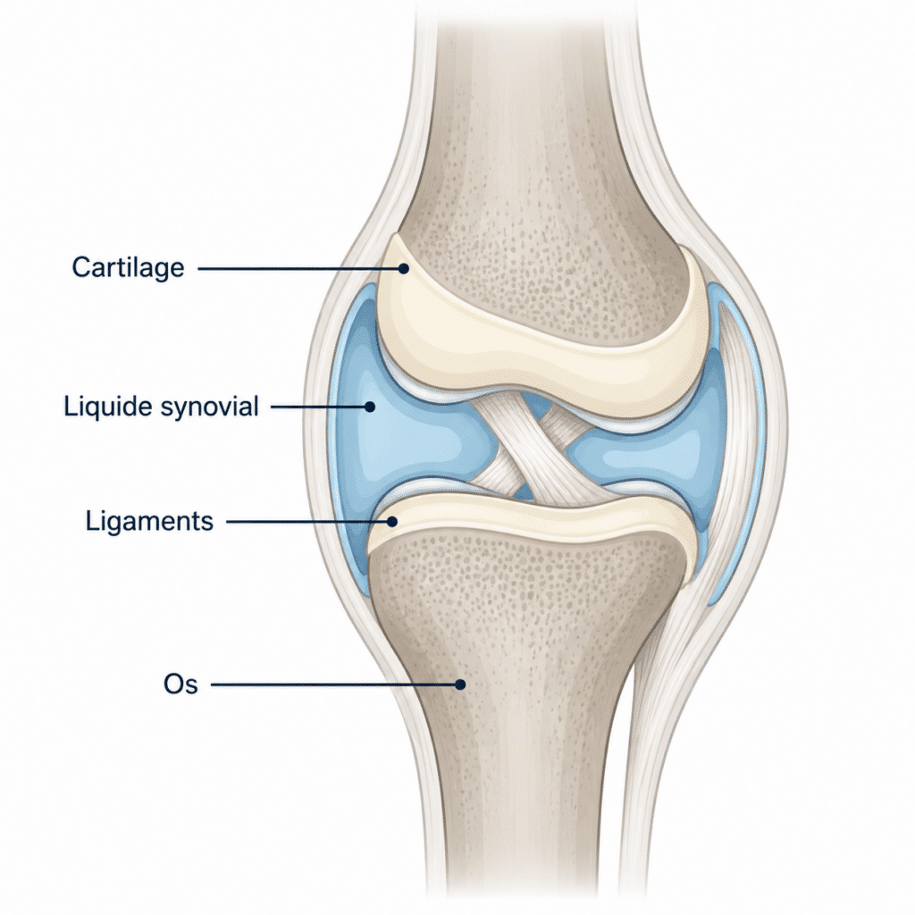 Le cartilage articulaire est l’un des rares tissus de l’organisme à ne pas être vascularizé, il reçoit ses nutriments uniquement par diffusion depuis le liquide synovial. C’est pourquoi sa régénération est lente, et sa protection d’autant plus importante.